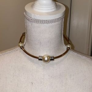 Zara Gold metal pearl choker
